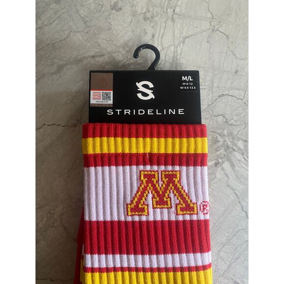 NWT Minnesota Gophers Knit Crew Length Socks Size M/L (8-12) - Picture 2 of 5